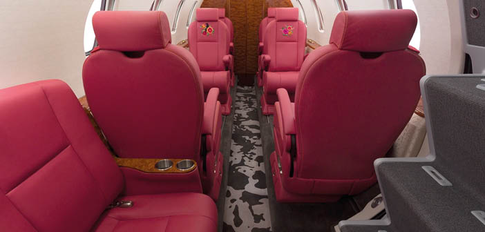 The Citation 560XLS's headliner, window panels, lower sidewalls, seats and carpeting were refurbished