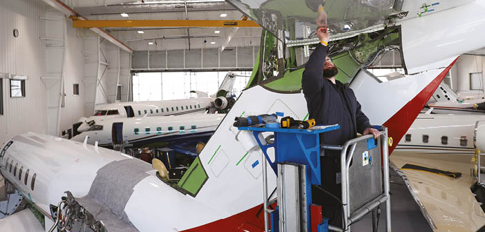 Duncan Aviation’s facility in Lincoln, Nebraska, recently won two Bombardier ASF Excellence Awards