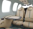 The 75th anniversary special-edition Beechcraft Bonanza G36 interior features Olive Ann Beech’s signature blue