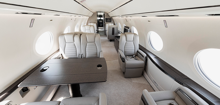 The first fully outfitted Gulfstream G700 interior