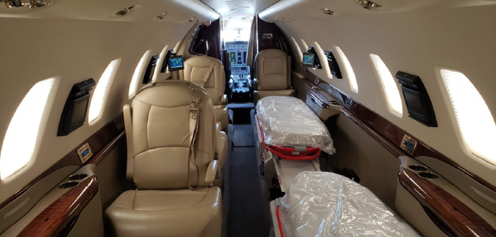 The interior of Amref Flying Doctors’ Cessna Citation Sovereign