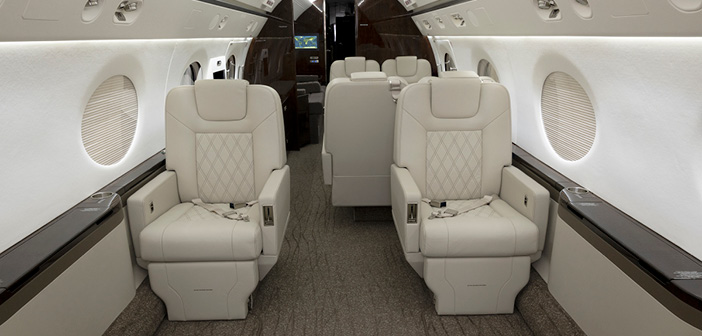 Interior refurbishment and avionics upgrades completed by Duncan Aviation transformed this G550