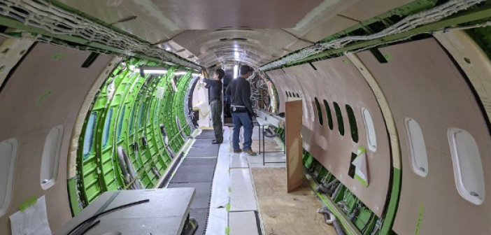 A Q400 multi-role interior project in progress at Flying Colours