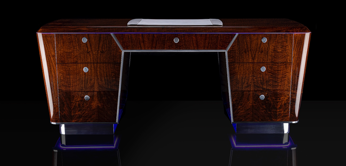 A Bomhoff desk displayed at NBAA-BACE 2021