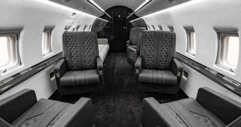 The Challenger 604 interior after its transformation at Duncan Aviation