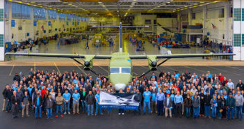 The first production Cessna SkyCourier has rolled out. The aircraft is designed and produced by Textron Aviation