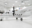 Exterior view of the Cessna SkyCourier turboprop in a hangar