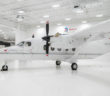 Exterior view of the Cessna SkyCourier turboprop in a hangar