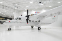 Exterior view of the Cessna SkyCourier turboprop in a hangar