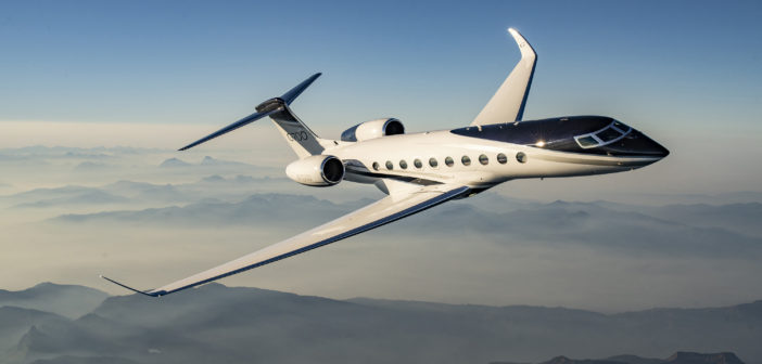 The Gulfstream G700 aircraft in flight
