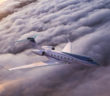 An aerial view of the Gulfstream G800 aircraft