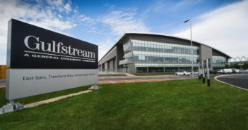 An exterior view of Gulfstream’s Farnborough service centre
