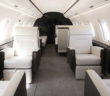 The cabin of the Challenger 605 displayed by Bombardier at EBACE, showcasing its Certified Pre-Owned aircraft programme