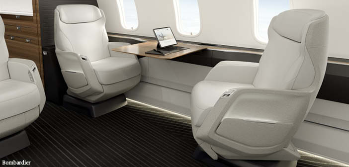 The Challenger 3500 interior with Nuage seats