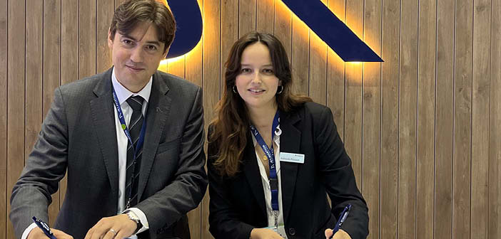 Jeremie Caillet of Jet Aviation and Adelaide Poisson of Donecle