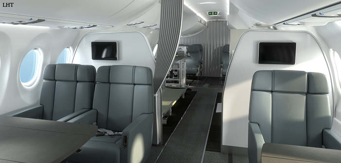 A preview of Lufthansa Technik's new ACJ TwoTwenty cabin design aimed at government and military operators