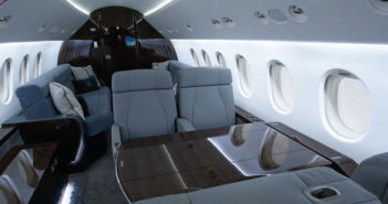 Interior view of the Falcon 900EX transformed by Duncan Aviation