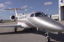 Exterior view of the Embraer Phenom 300MED light jet