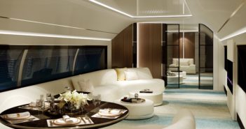 A past aircraft cabin concept by Fokker Services Group (not representing the A330), with windows as a key design feature
