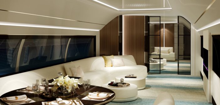 A past aircraft cabin concept by Fokker Services Group (not representing the A330), with windows as a key design feature