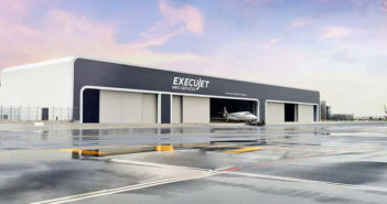 The exterior of a new ExecuJet MRO facility in Dubai