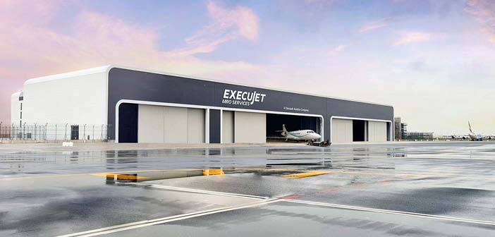 The exterior of a new ExecuJet MRO facility in Dubai
