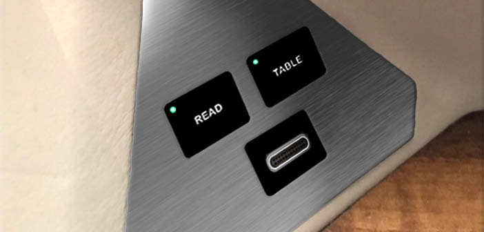 A unit with read/table buttons and a USB charging port