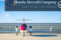A HondaJet aircraft on the tarmac
