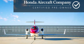 A HondaJet aircraft on the tarmac