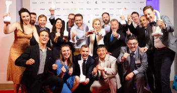 Group photo of the winners of the 2023 Crystal Cabin Awards