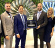 Representatives from Rolls-Royce and Aero-Dienst at the ASC certification handover on 24 May
