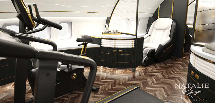 The Wellness Cabin on a BBJ Max 8 concept
