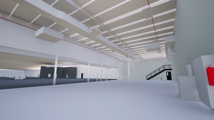 Render of interior facility expansion