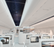 Aircraft cabin with digital screens