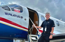 Barry Blackwood boarding Pilatus PC-12