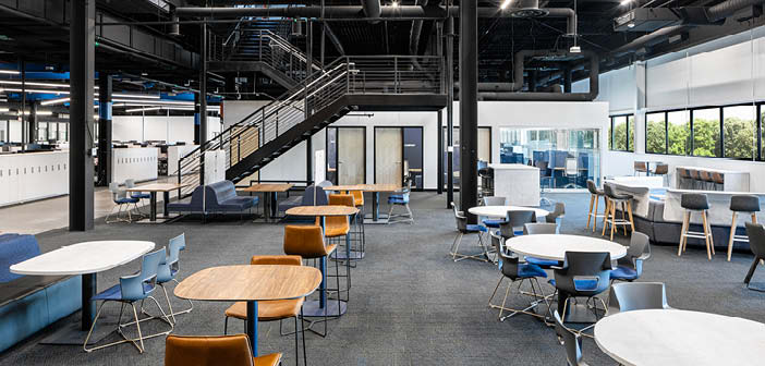 open area with chairs and tables