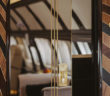 Sunburst veneer marquetry and doors in VIP aircraft interior