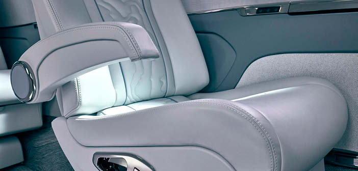 Close-up of aircraft seat
