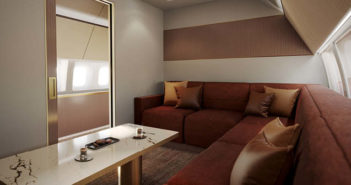 lounge on private aircraft