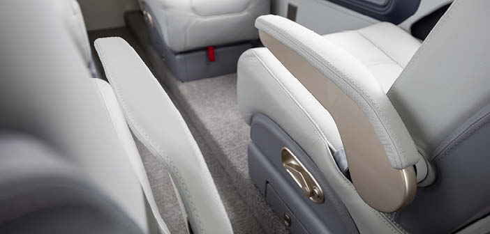 Business jet interior - close-up of seats