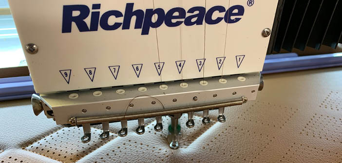 Upholstery machine at work
