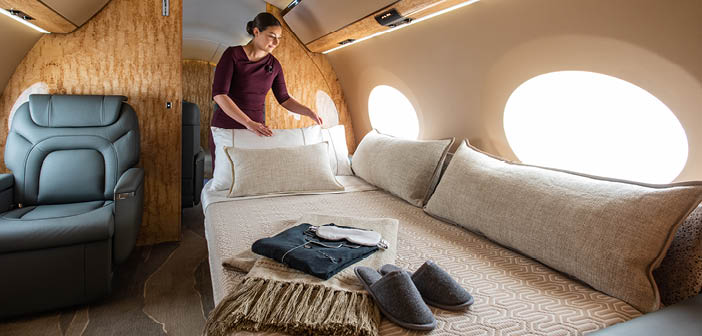 Bed on private aircraft